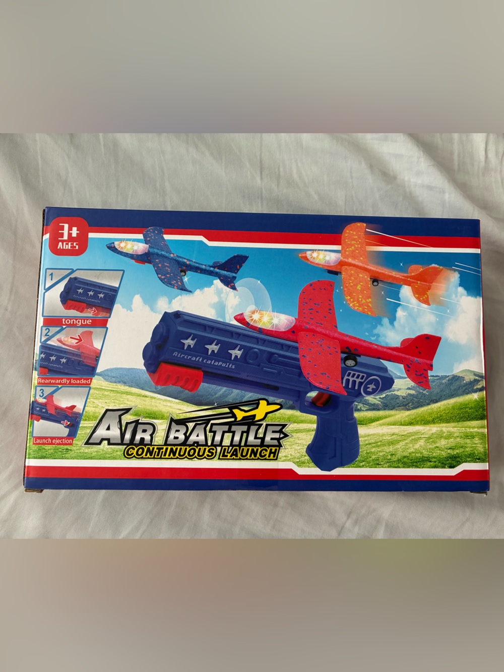 Continuous Launch Kids Toy Plane - Blue and Red